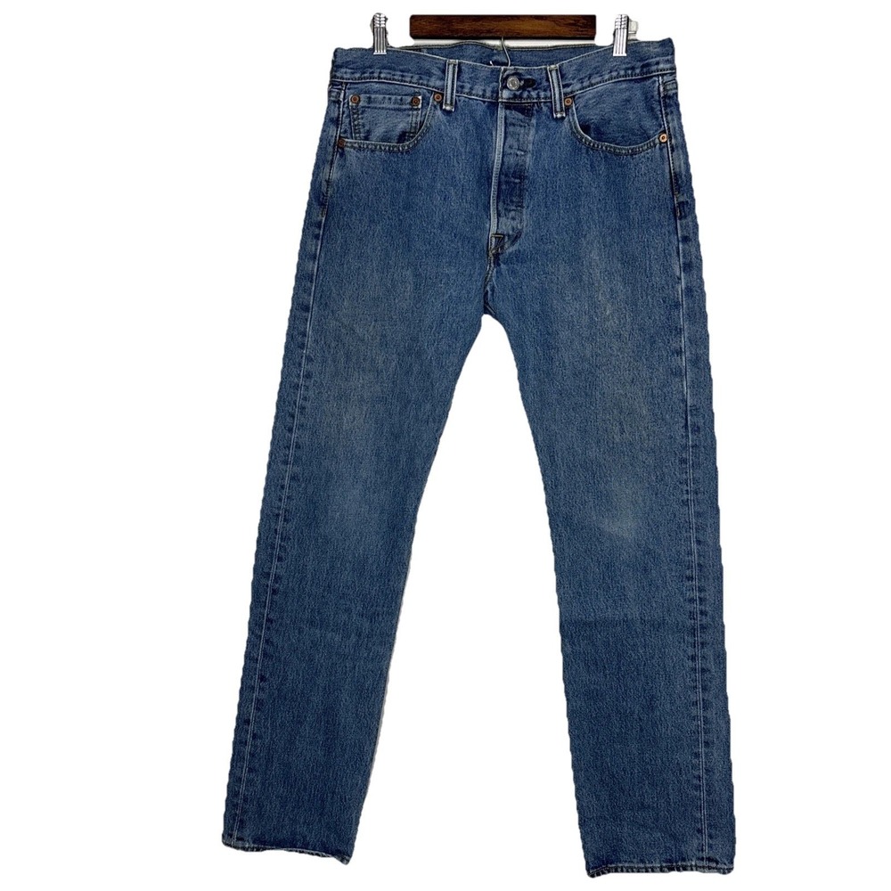 Levis 501 Jeans Mens 32x32 /31 Blue Denim Pants Button Fly Straight‎ Dark Wash